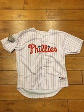 JA HAPP MIKE ZAGURSKI DUAL SIGNED WORLD SERIES PATCH PHILLIES JERSEY SIZE 54