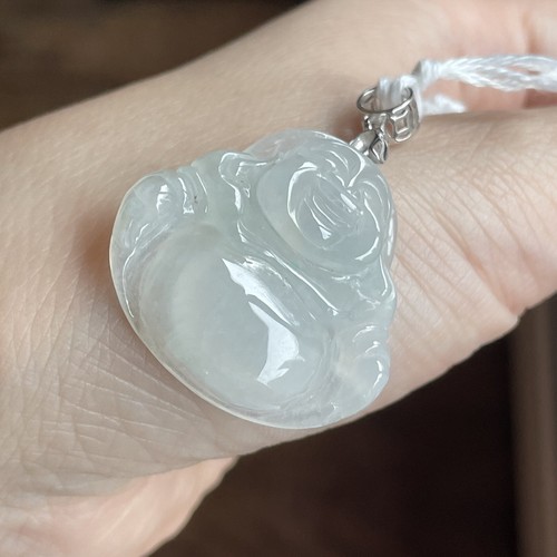 Genuine Burma Grade A Jade Pendant Buddha Jadeite 純天然冰種翡翠A貨 S925 佛公已開光 - Picture 4 of 10