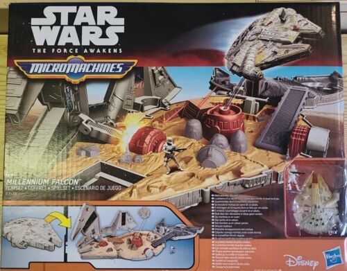 🏪 Star Wars The Force Awakens MicroMachines Millennium Falcon Play Set. Hasbro - Picture 1 of 6
