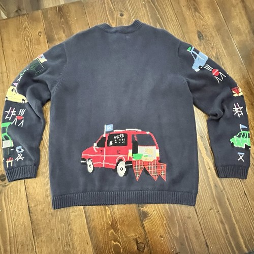 Vintage 1990s Eagle's Eye Football Tailgating Sweater Jacket Full Zip Womens M - Picture 6 of 9