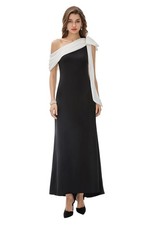 Women's Formal Dress One Shoulder Evening Cocktail Party – Black