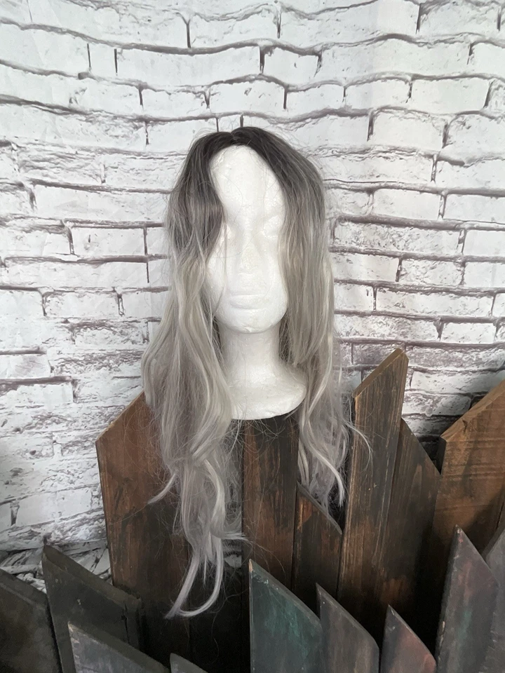 Disfraces de Halloween Gris Tutú Peluca Gris Espeluznante  Foto 3 de 4