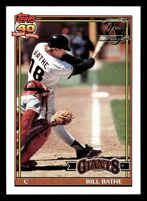 1991 Topps Desert Shield #679 Bill Bathe Near Mint Giants Wax on Back