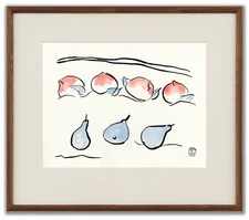 Sanyu Style Still Life Fruit Chinese French ink drawing art deco Chang Yu 常玉