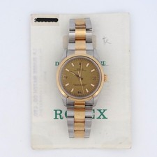 Rolex 14203 Oyster Perpetual 34mm Champagne Arabic Dial with 1994 Papers