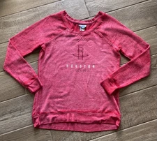 NBA Houston Rockets Women's Burnout Retro Logo Fleece Sweatshirt in Red, L