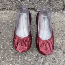 The Storehouse flats Size 9 Red Metallic(cranberry Foil) Leather Flats