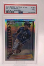 2022 TOPPS CHROME SONIC JULIO RODRIGUEZ PSA 9 MINT ROOKIE BASEBALL CARD