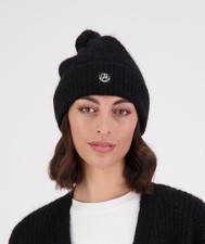 Swanndri Hutton Turn Up Bobble Beanie Black