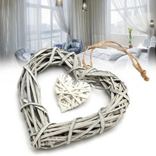 Heart-shaped Rattan Wreath Wicker Rattan Wreath Wall Hanging Wedding DIY Garland