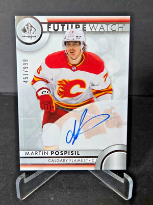 2023-24 Upper Deck SP Authentic Future Watch Auto Martin Pospisil /999 Flames