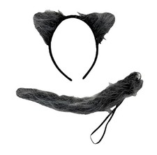 Gray Wolf Set - Ears Tail - Costume Accessory - One Size