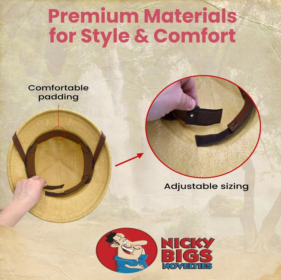 Adult British Pith Helmet Jungle Safari Sun Explorer Halloween Costume Accessory - Image 4 of 4