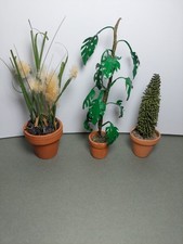 Dolls house 1 /12th scale three tall  potted plants