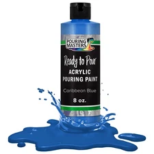 Pouring Masters Caribbean Blue 8-Ounce Bottle Water-Based Acrylic Pouring Paint