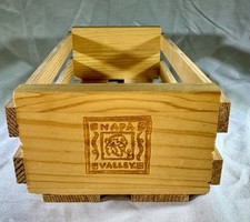 Napa Valley Storage Box Crate Holds 12 Cassette Tapes Tape Holder Pine Wood