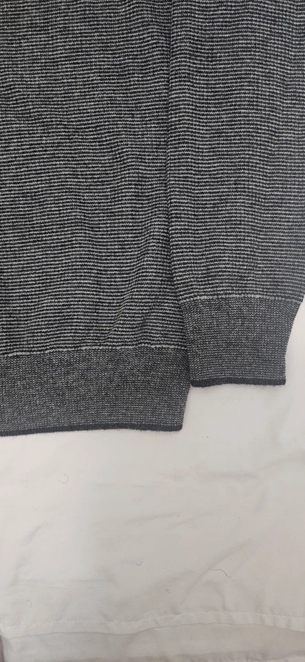 Suéter Peter Millar Crown Para Hombre XL Cuarto Cremallera Gris Tejido Lujo Lana Cachemira Foto 3 de 4