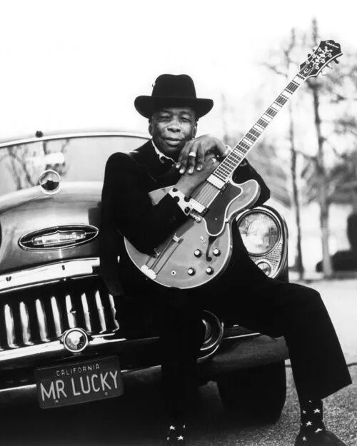 John Lee Hooker Blues Soul Singer With Guitar Black And White 4x6 Picture Celeb