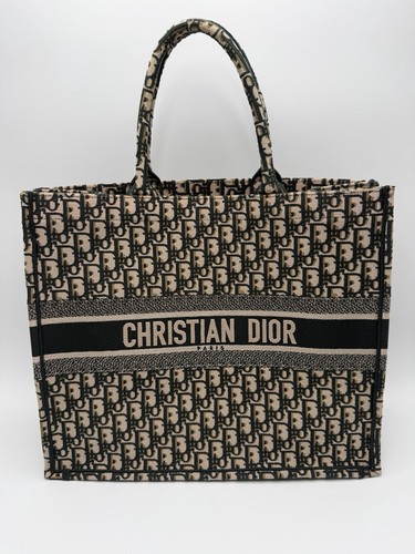 Dior Book Tote Dark Green Monogram Size Large