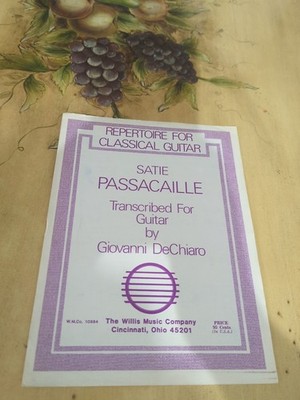 Satie Passacaille For Classical Guitar Rare Sheet Music