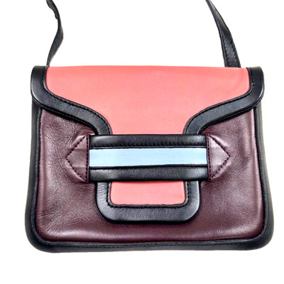 Auth PIERRE HARDY Color Block Leather Shoulder Bag Pink Purple Excellent