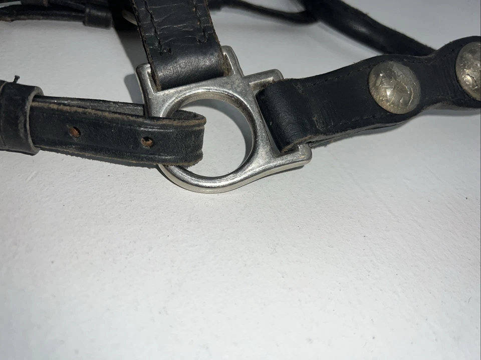 New Black Leather Full Horse Show Halter Gold accents 3C-15 - Image 4 of 4