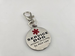 Service Dog Access Required by ADA Law Pendant 1-1/8" dia Lobster Claw Clasp