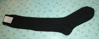 Vtg 60s Mens Black Dress Socks Over the Calf Filo Di Scozia Sz 11.5-12 Italy