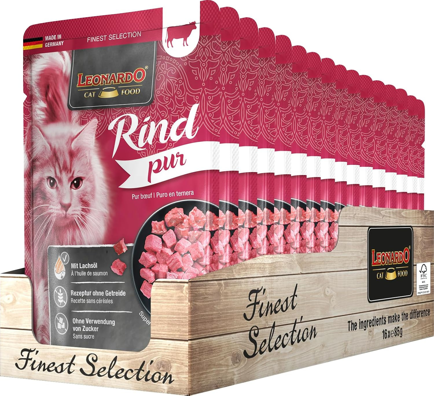 Leonardo Manzo Puro Grain Free: 16 Bustine di Puro Piacere Felino