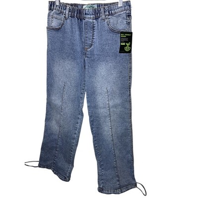 Love Trends Eco-Friendly Blue Denim Elastic Waist Drawstring Hem Jeans Medium