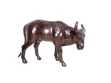Vintage African Leather  Buffalo Figure