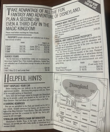 Vintage Disneyland Today Prospekt Jun3-Juli 1986 - Bild 2 von 3