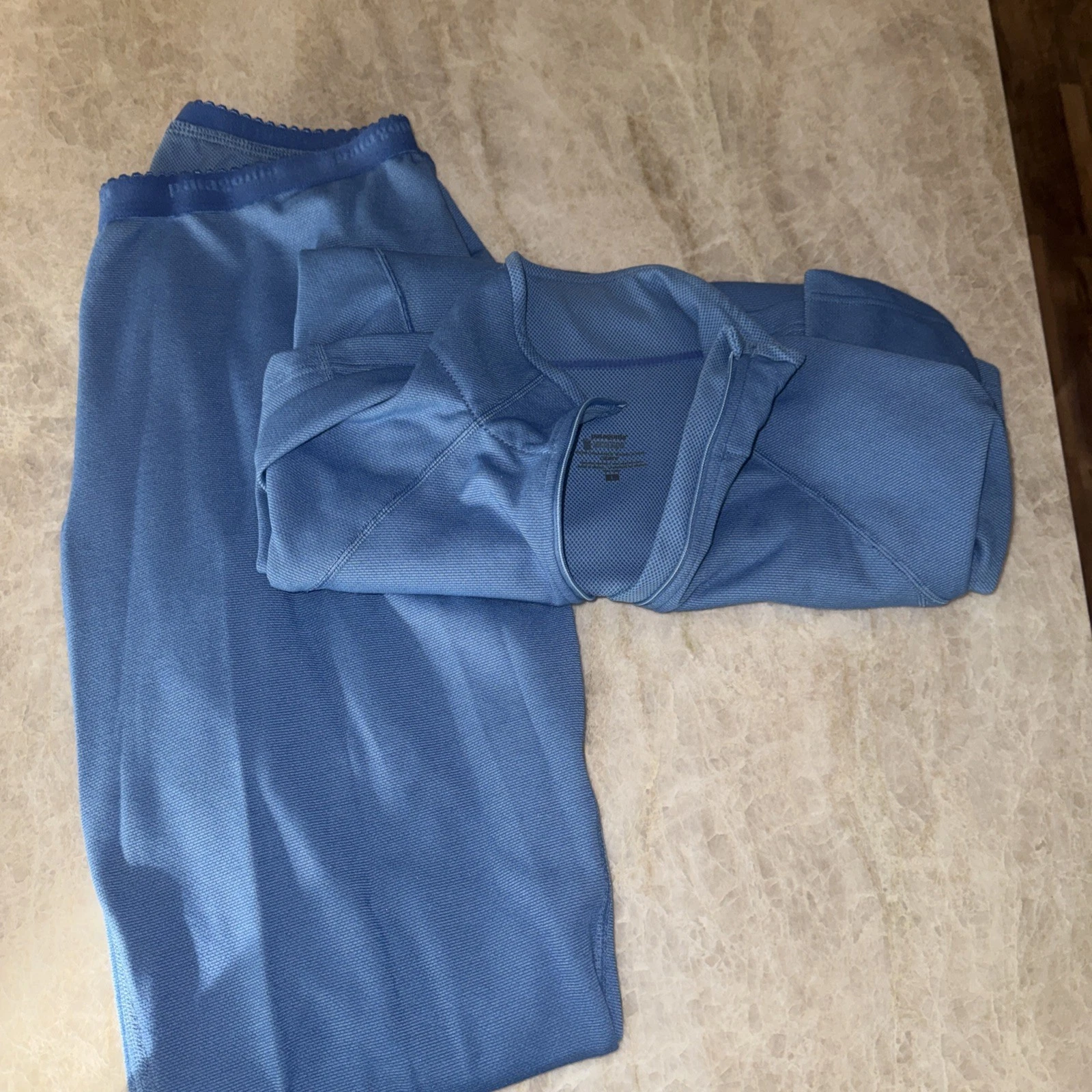 Patagonia Capilene Baselayer Set Womens Lg Blue Top Pants Performance