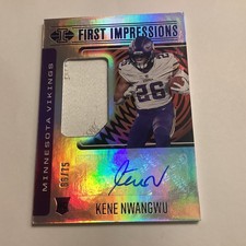 2021 Illusions First Impressions Memorabilia Kene Nwangwu Rookie Auto RC /75