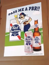 NOS 2013 Pabst Blue Ribbon Beer Pass Me a PBR Football Theme Logo Poster Sign NR