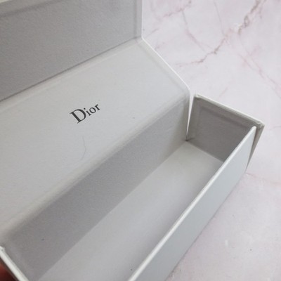 Dior White Cannage Hard Sunglasses Case and Grey Drawstring 