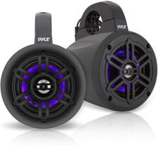 Waterproof Marine Wakeboard Tower Speakers - 4 Inch Dual Subwoofer Speaker Set W
