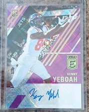 Panini Donruss Elite Rookie Autographs Kenny Yeboah Purple /25 Jets Football