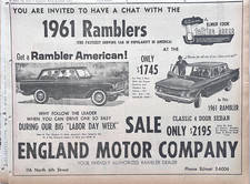 1961 newspaper ad for Rambler - American,  Classic 4-door Sedan, Have a chat