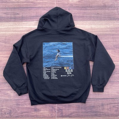 SZA SOS Tour Hoodie Adult Size M Black Double Sided Sweatshirt Hip