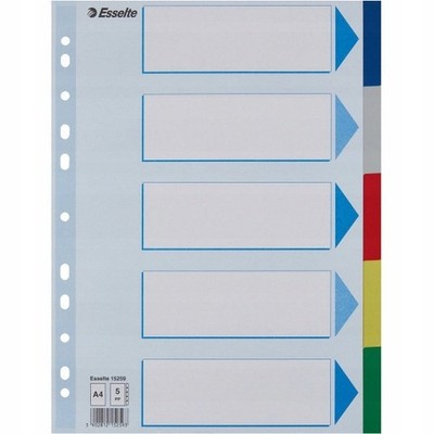 5902812152593 Przekładki plastikowe z PP A4 5 kart 15259 ESSELTE ESSELTE
