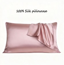 1PC 40MM Heavy Weight 100 Pure Silk Pillowcase Pillow Cover Queen 50X75CM