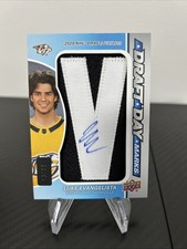 2023-24 Draft Day Marks Rookie Patch Auto “V” Luke Evangelista /35 SP Game Used