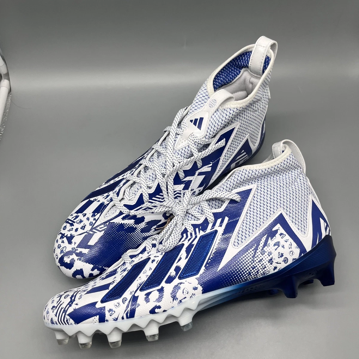 adidas three stripe life football high top cleats size 15 new Freak 23 Blue adidas Medium Width (D, M) 15 US Football Shoes & Cleats for  main image 4