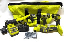 RYOBI ONE+ 18V Cordless 4-Tool Combo Kit 4.0Ah Battery Charger Multi-Tool Bag