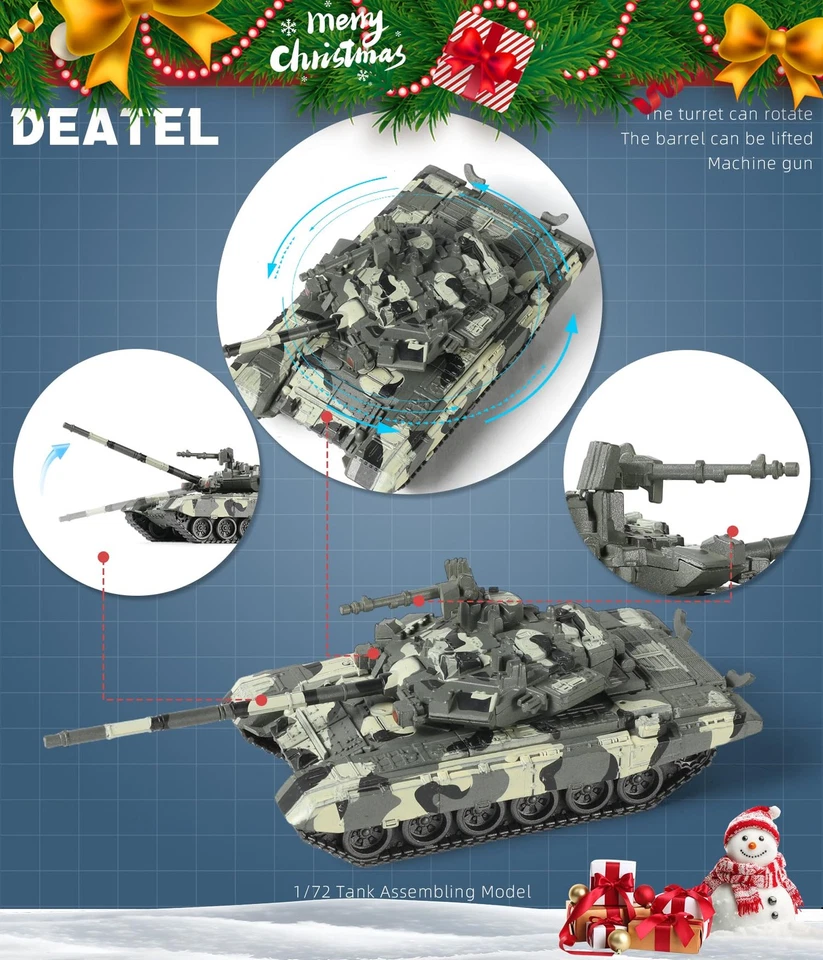 SEBUNAS Serbatoio militare T 90 scala 1/72 kit modello veloce veicolo corazzato - Immagine 3 di 4