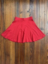 Vintage 90s Gap lightweight worsted merino wool red mini circle skirt