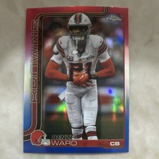 2025 Topps Chrome 74 Denzel Ward Red White And Blue Refractor