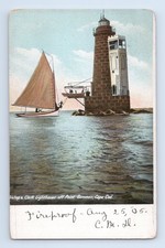 1905 Bishop & Clerk Lighthouse Cape Cod MA Postcard H.C. Leighton Boston