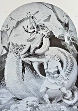 SIEGFRIED SLAYING THE DRAGON- 1894 Best Men and Famous Women Engraving Prints